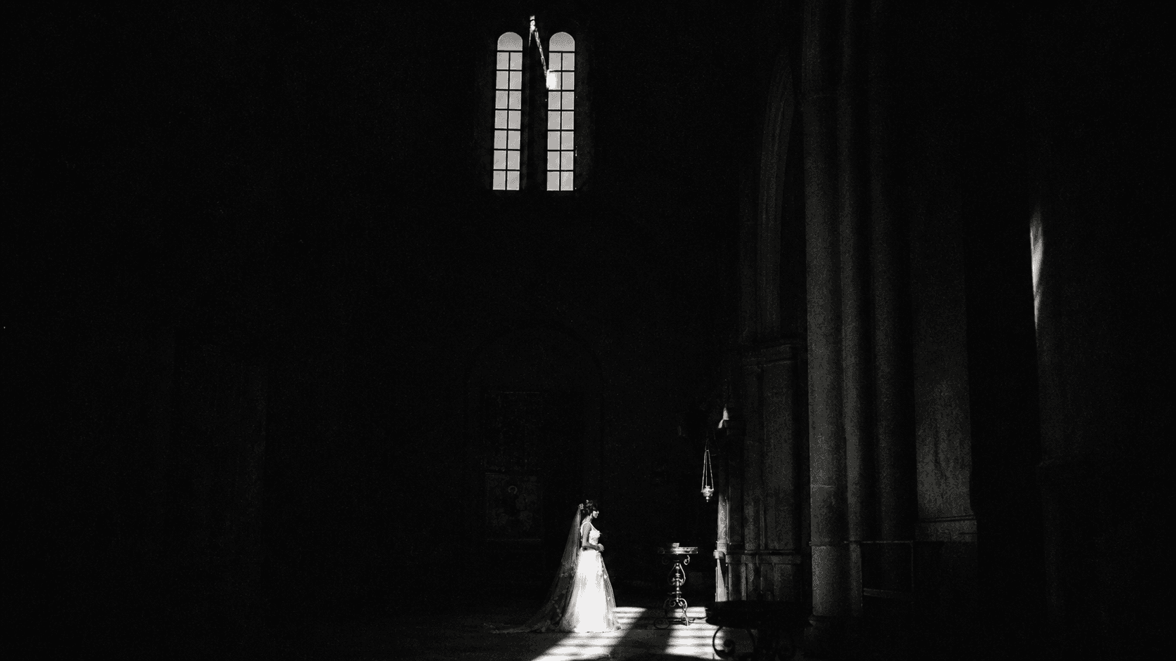 Wedding photographer at work during golden hour